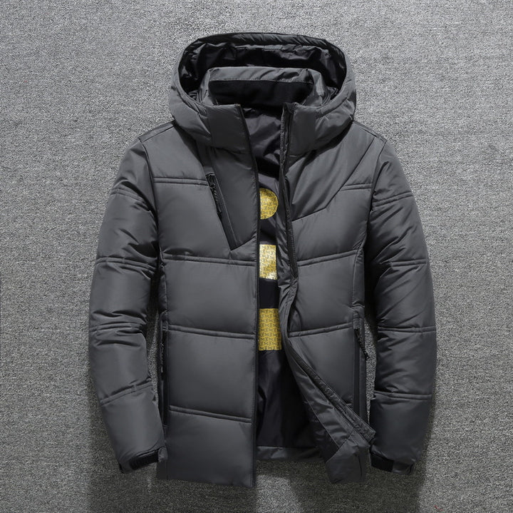 Herren modische gesteppte Winterjacke mit Kapuze Echoarchiv