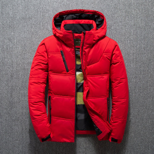 Herren modische gesteppte Winterjacke mit Kapuze Echoarchiv