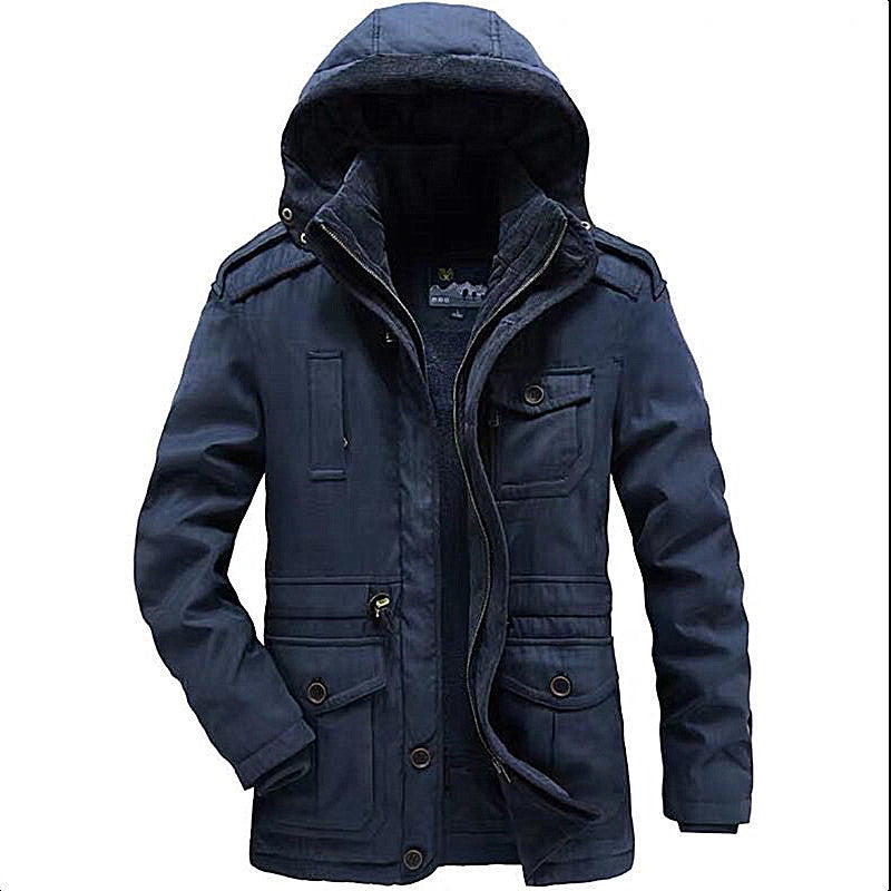 Herren multifunktionale Outdoor-Jacke mit gefüttertem Innenbereich und verstellbarem Kapuzendesign Echoarchiv