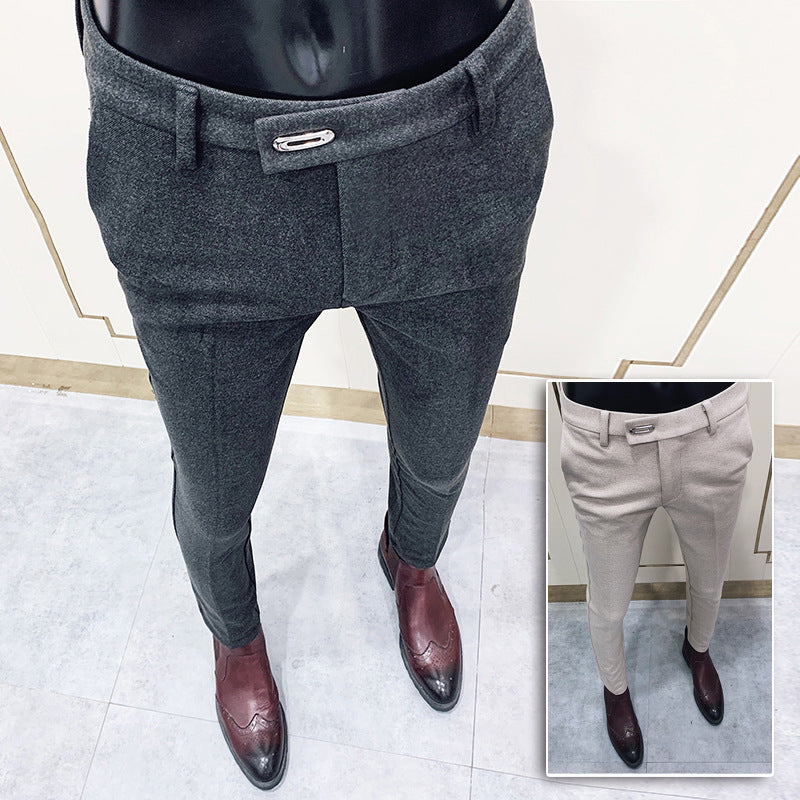 Herren nan tapered Businesshose mit elastischem Bund, verdecktem Verschluss und schmaler Schnitt Echo Archiv
