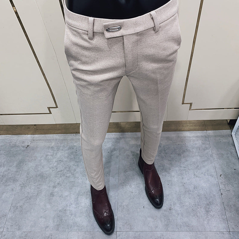 Herren nan tapered Businesshose mit elastischem Bund, verdecktem Verschluss und schmaler Schnitt Echo Archiv