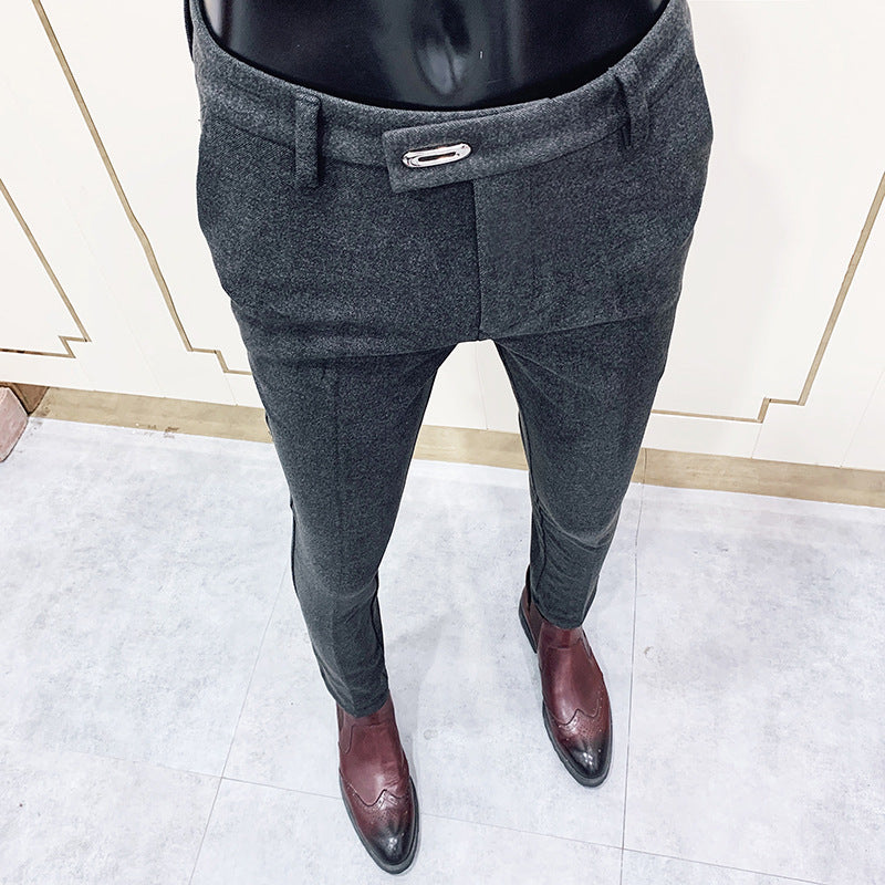 Herren nan tapered Businesshose mit elastischem Bund, verdecktem Verschluss und schmaler Schnitt Echo Archiv