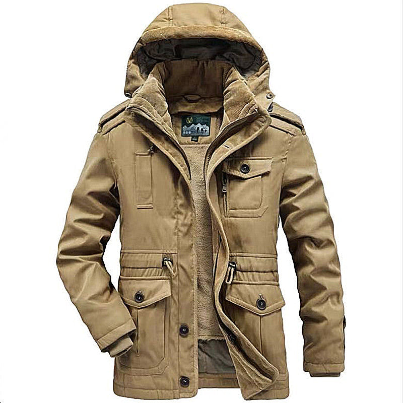 Herren multifunktionale Outdoor-Jacke mit gefüttertem Innenbereich und verstellbarem Kapuzendesign Echoarchiv