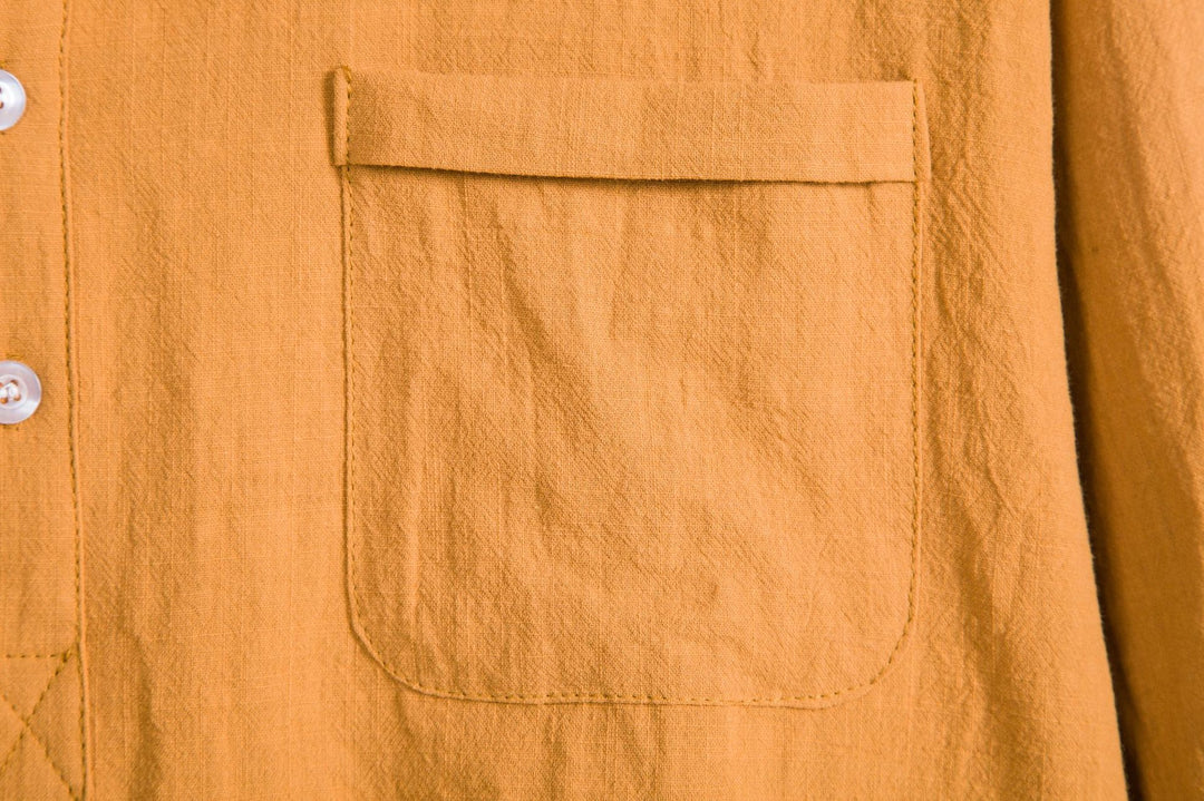 Herren Langarmhemd mit Stehkragen und praktischer Brusttasche Echoarchiv