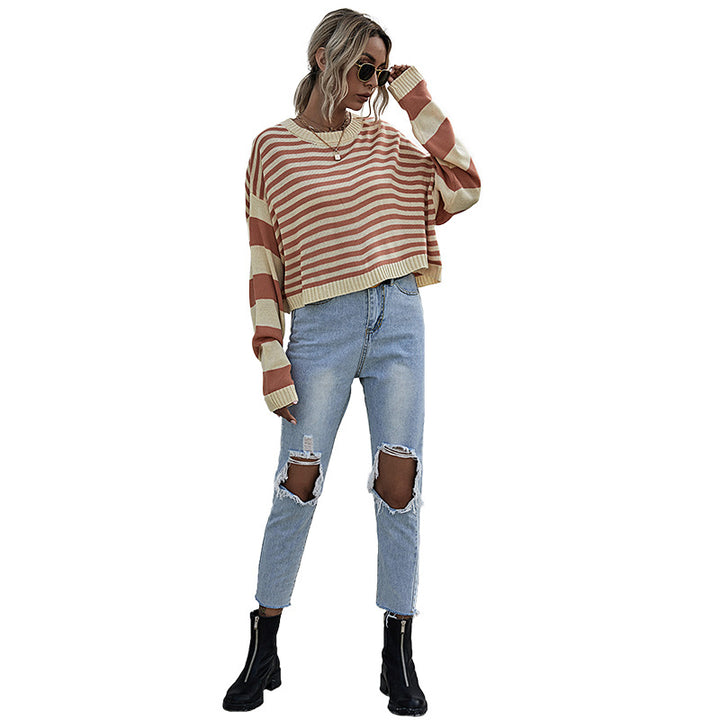 Damen Lässiger gestreifter Pullover Echo Archiv
