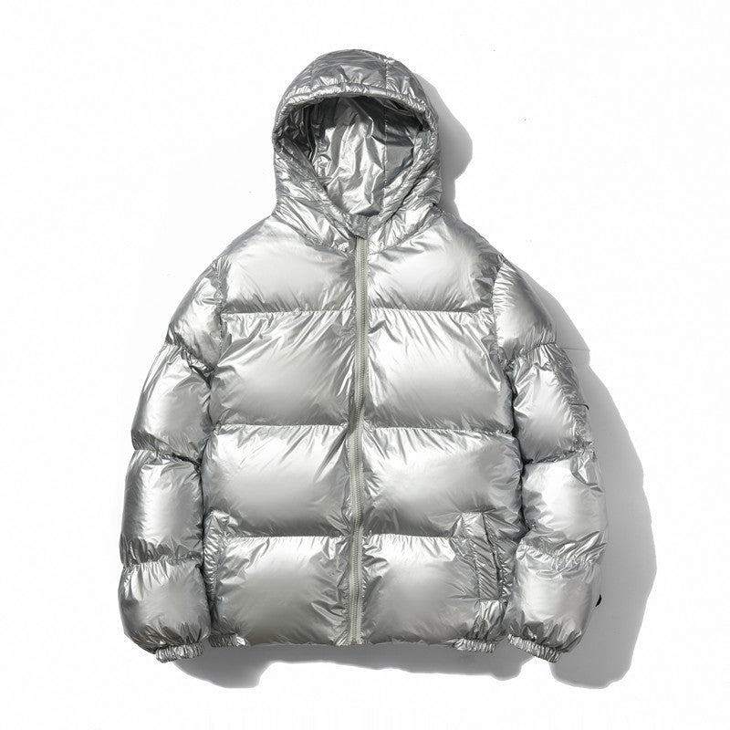 Unisex nan glänzende Steppjacke mit Kapuze, wasserabweisender High-Shine-Oberfläche und wärmender synthetischer Füllung Echo Archiv