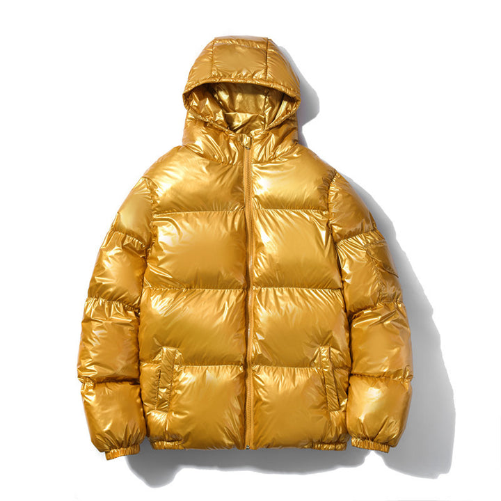 Unisex nan glänzende Steppjacke mit Kapuze, wasserabweisender High-Shine-Oberfläche und wärmender synthetischer Füllung Echo Archiv