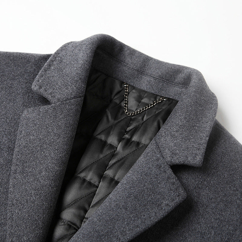 Herren Einreihiger Wollmix-Übermantel mit gesteppter Thermo-Innenjacke Echo Archiv