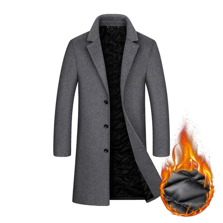 Herren Einreihiger Wollmix-Übermantel mit gesteppter Thermo-Innenjacke Echo Archiv