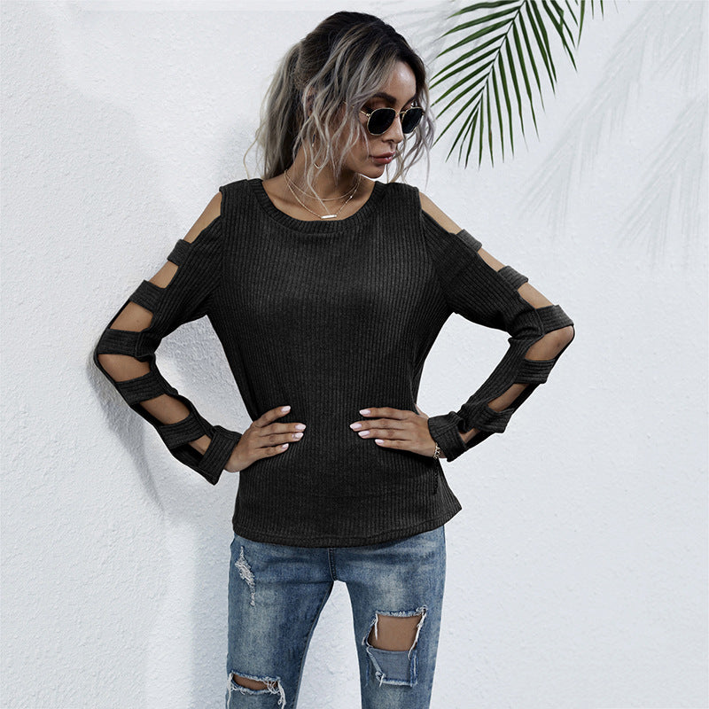Damen Bequemer Pullover mit Cut-Out-Details Echo Archiv