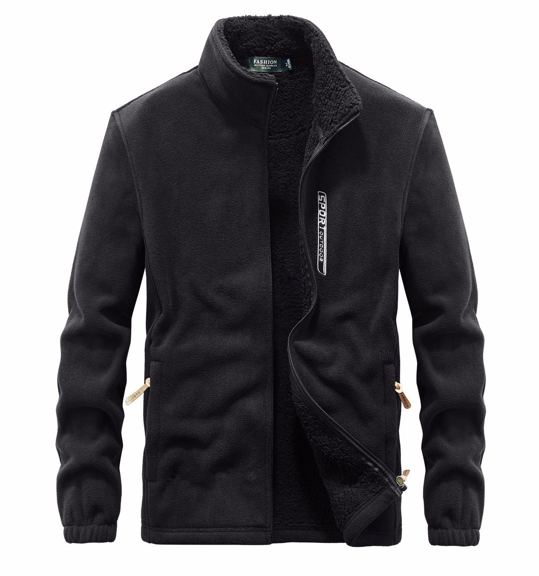 Herren thermoregulierende Fleece‑Blousonjacke mit Sherpa‑Innenfutter und Stehkragen Echoarchiv