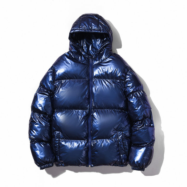 Unisex nan glänzende Steppjacke mit Kapuze, wasserabweisender High-Shine-Oberfläche und wärmender synthetischer Füllung Echo Archiv