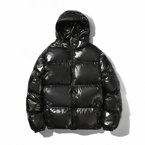 Unisex nan glänzende Steppjacke mit Kapuze, wasserabweisender High-Shine-Oberfläche und wärmender synthetischer Füllung Echo Archiv