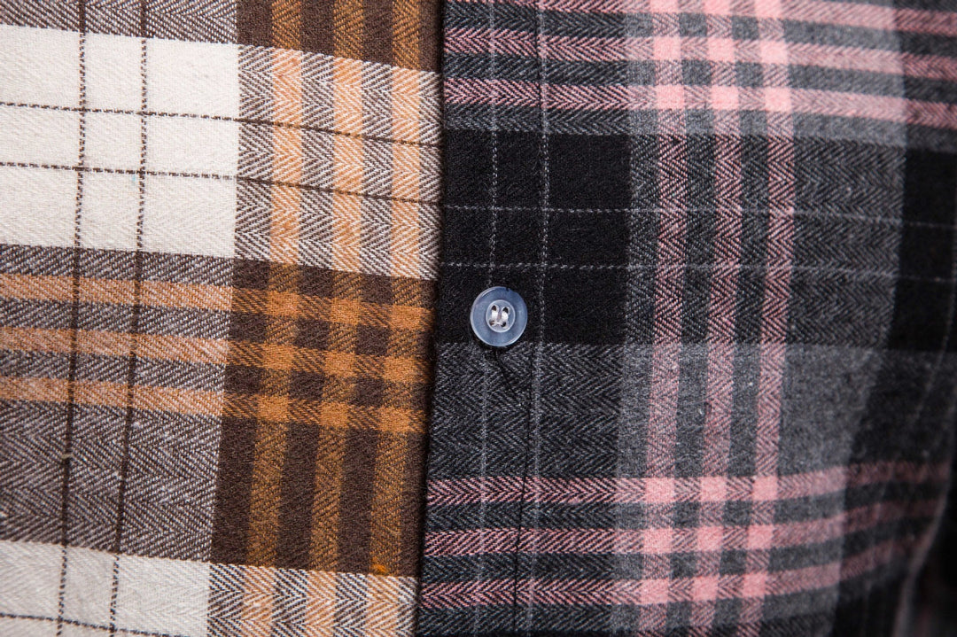 Herren Langarmhemd im kreativen Patchwork-Design Echoarchiv