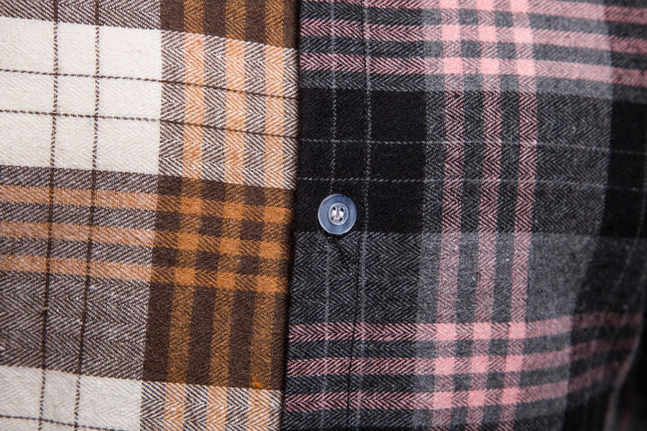 Herren Langarmhemd im kreativen Patchwork-Design Echoarchiv