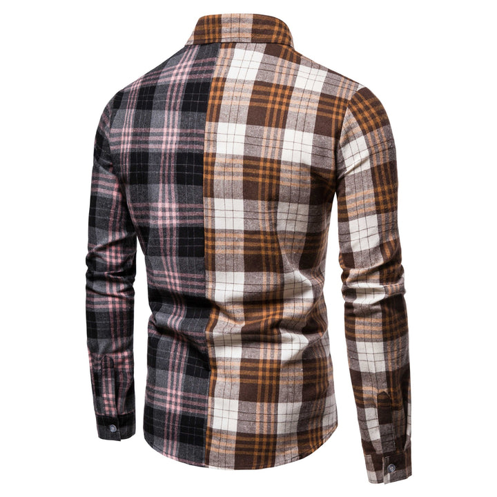 Herren Langarmhemd im kreativen Patchwork-Design Echoarchiv