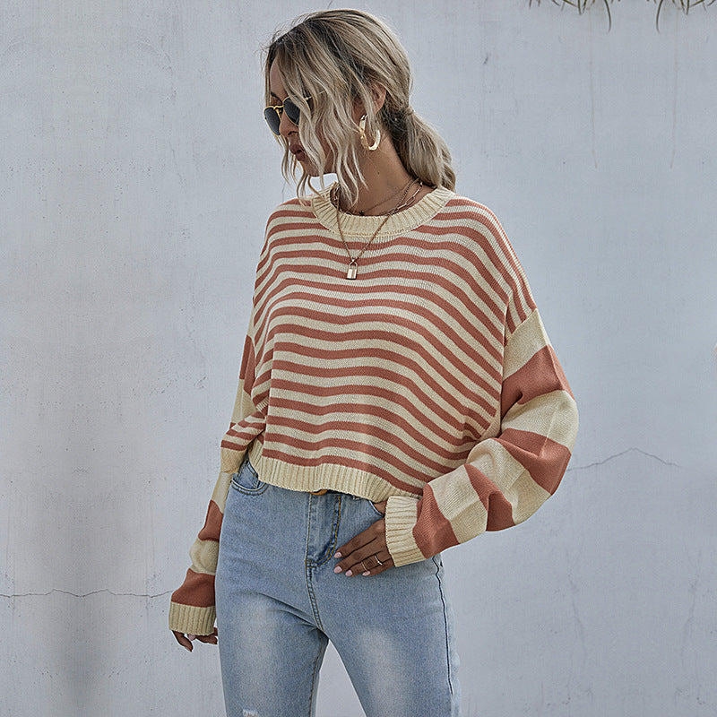 Damen Lässiger gestreifter Pullover Echo Archiv