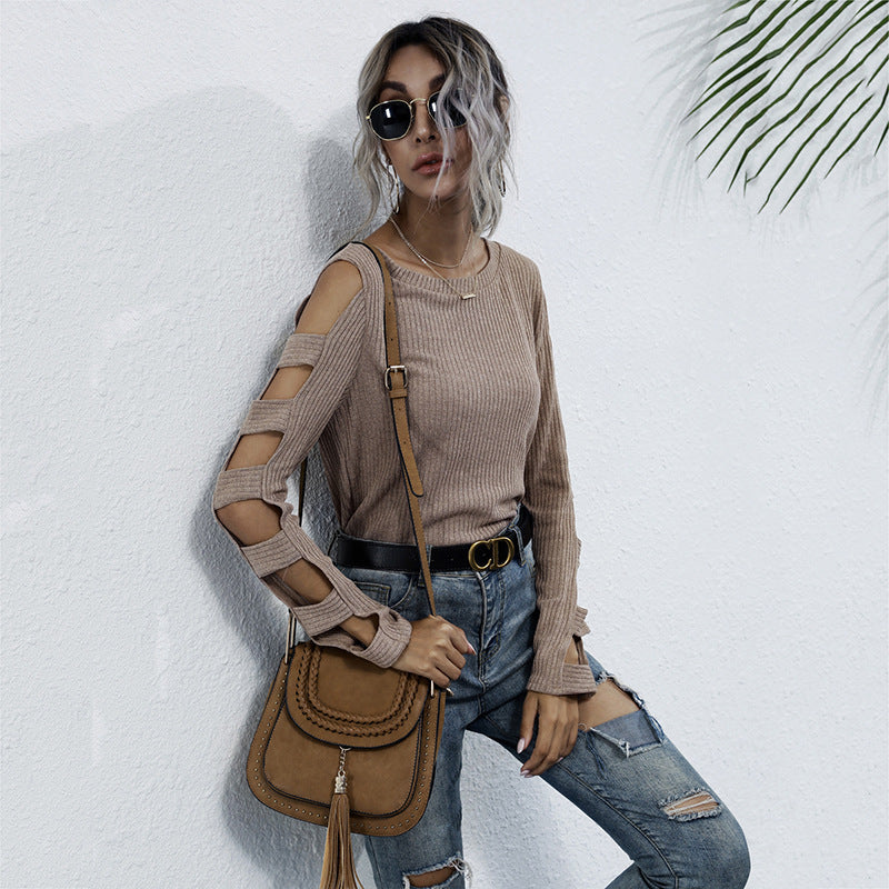 Damen Bequemer Pullover mit Cut-Out-Details Echo Archiv