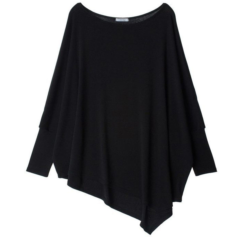 Damen Oversize-Tunika mit asymmetrischem Saum und langen Ärmeln Echoarchiv