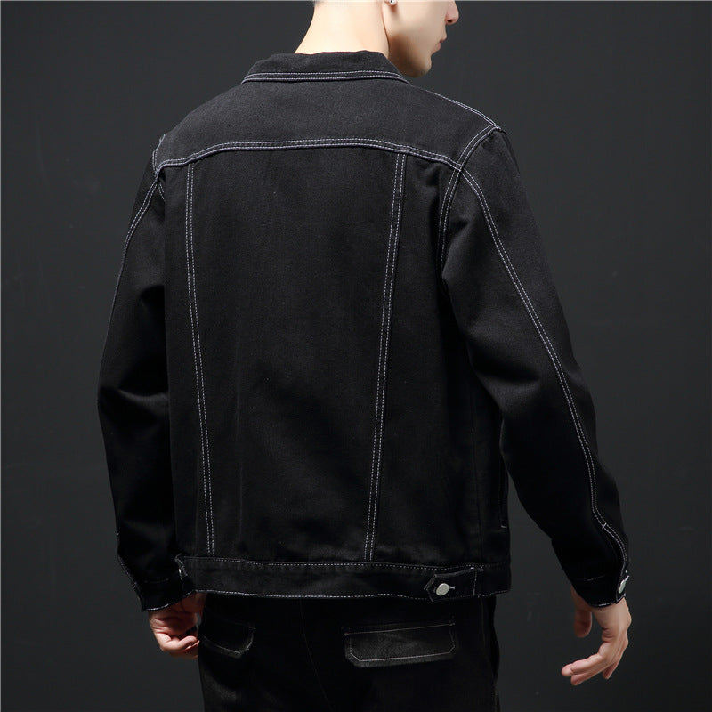 Herren klassische Denim-Jacke mit kontrastierenden Nähten Echoarchiv