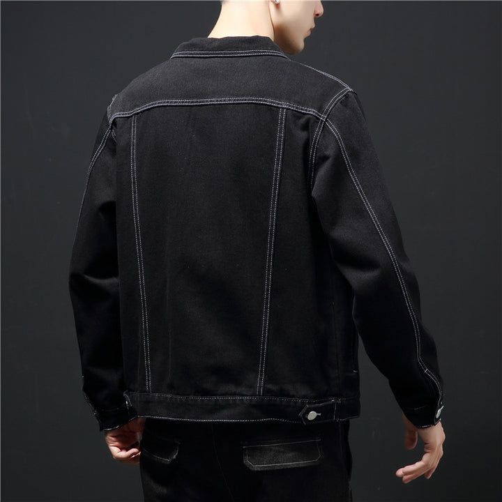 Herren klassische Denim-Jacke mit kontrastierenden Nähten Echoarchiv