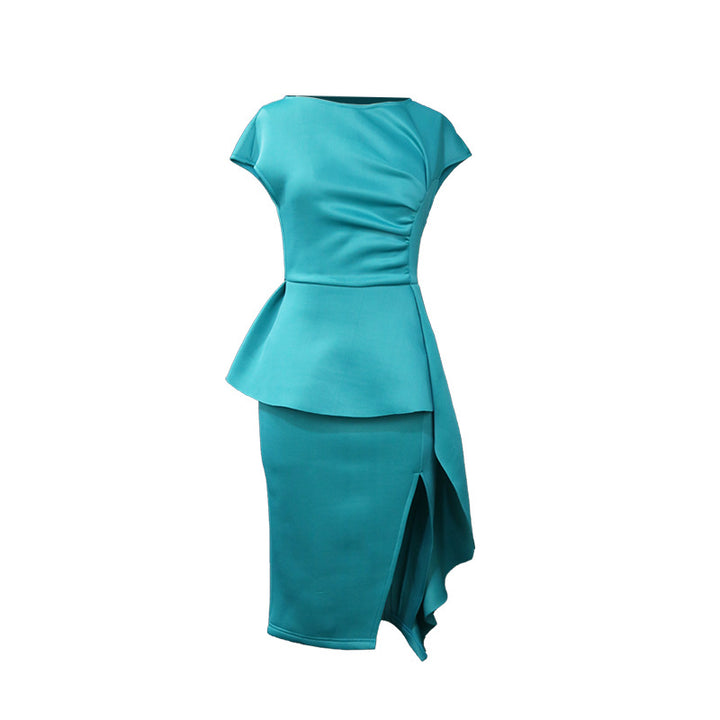 Damen elegantes Wickelkleid mit voluminösem Schößchen Echo Archiv