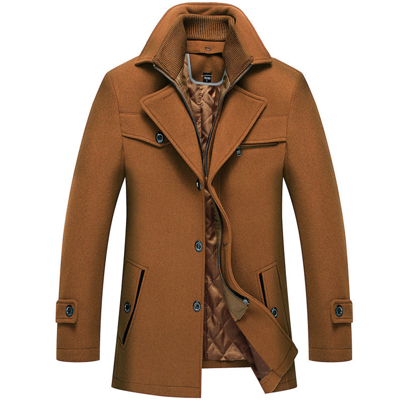 Herren Wollmix-Kurzmantel mit herausnehmbarer gesteppter Innenjacke und verdecktem Zwei-Wege-Reißverschluss – Montevé