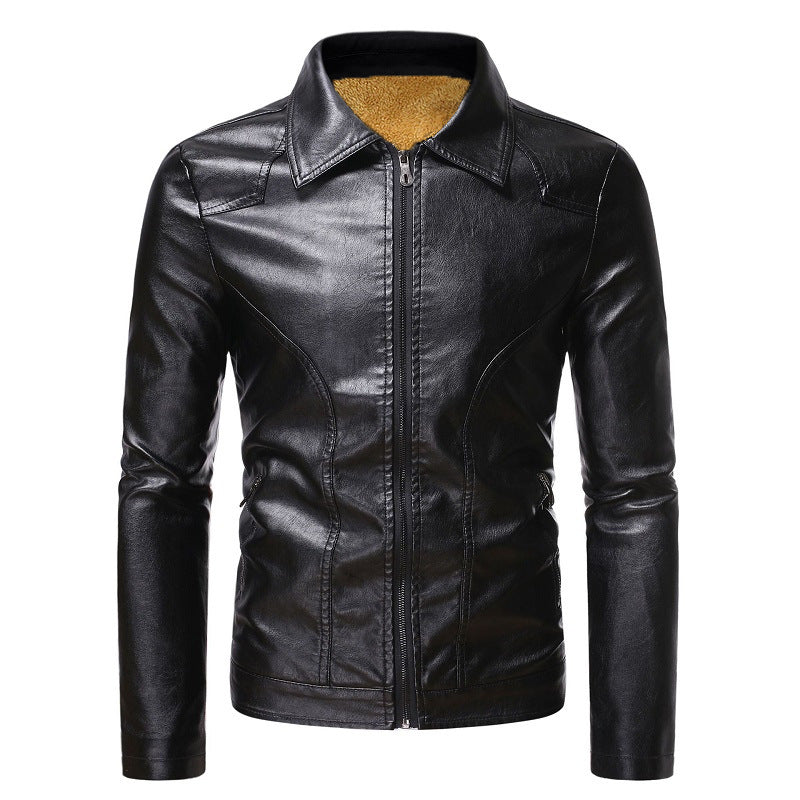 Herren Kunstlederjacke im eleganten Biker-Stil mit soften Innenfutter und praktischen Taschen Echoarchiv