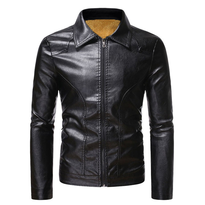 Herren Kunstlederjacke im eleganten Biker-Stil mit soften Innenfutter und praktischen Taschen Echoarchiv