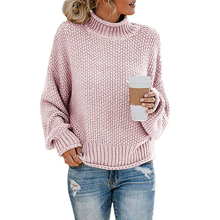 Damen nan Oversize Strickpullover mit Rollkragen, grobem Strukturstrick und Ballonärmeln Echo Archiv