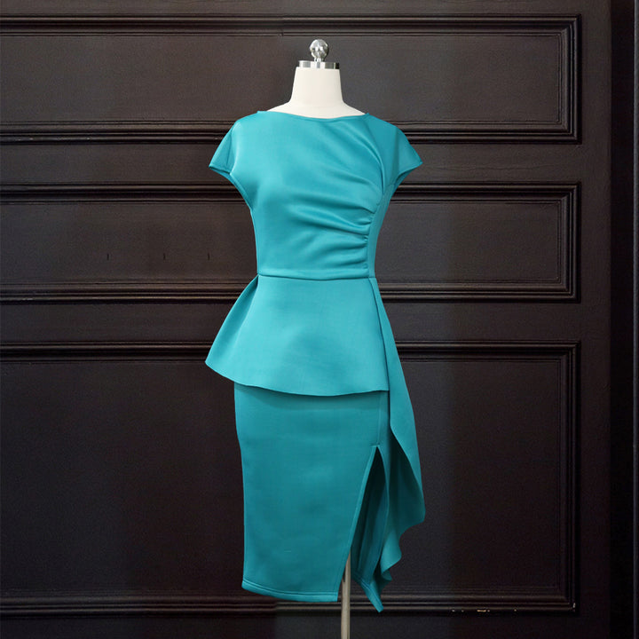 Damen elegantes Wickelkleid mit voluminösem Schößchen Echo Archiv