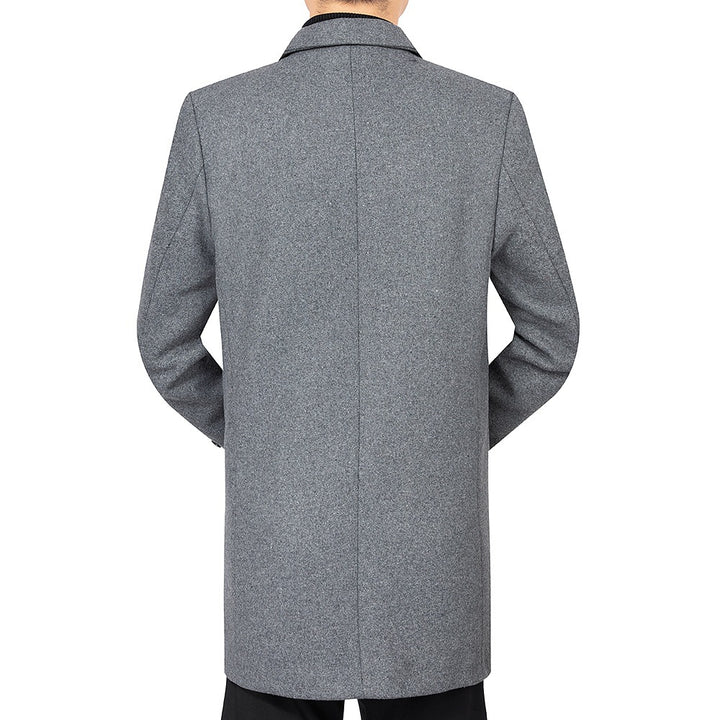 Herren Eleganter taillierter Wollmix-Mantel mit Notch-Revers und Zweiknopfverschluss – Montevé