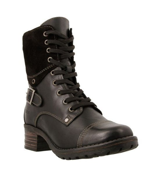 Damen nan knöchelhohe Schnürstiefel mit Velourskragen, dekorativer Schnalle und dämpfender Profilsohle Echo Archiv