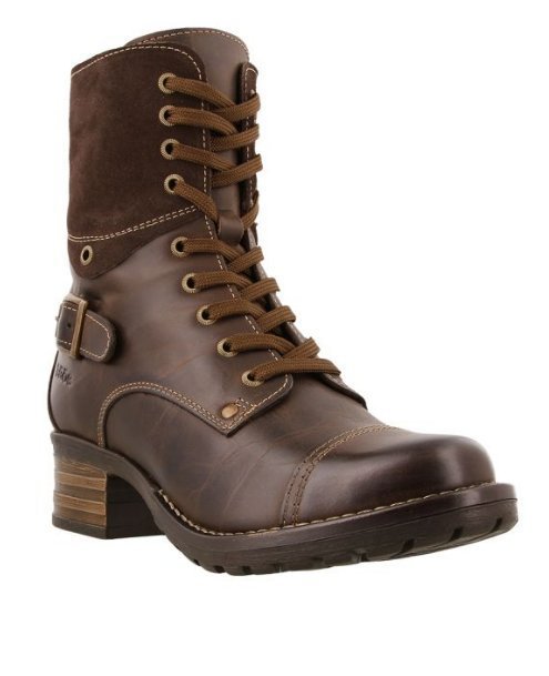 Damen nan knöchelhohe Schnürstiefel mit Velourskragen, dekorativer Schnalle und dämpfender Profilsohle Echo Archiv