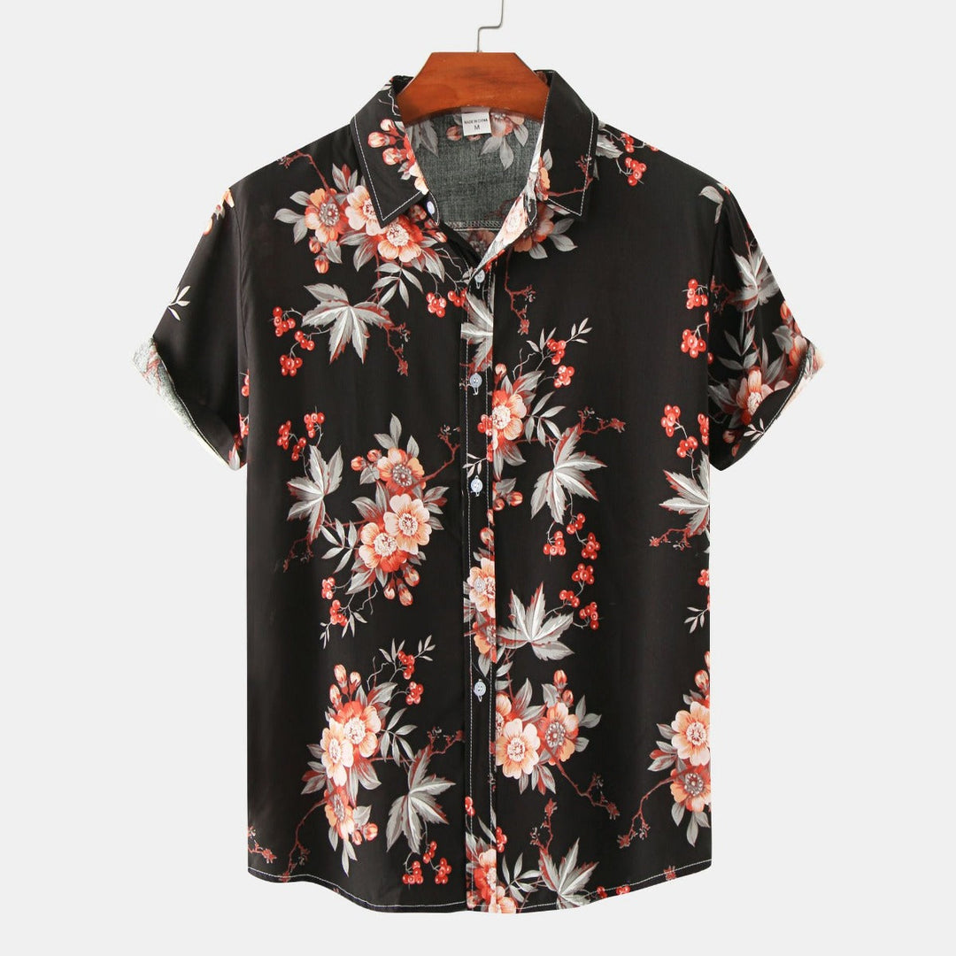 Echoarchiv | Floral kurzärmeliges Blumenhemd Männer