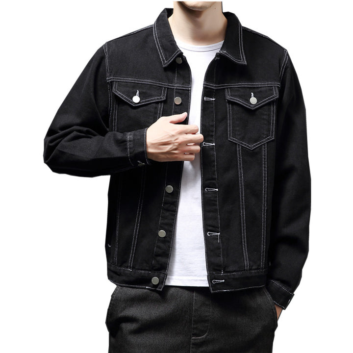 Herren klassische Denim-Jacke mit kontrastierenden Nähten Echoarchiv