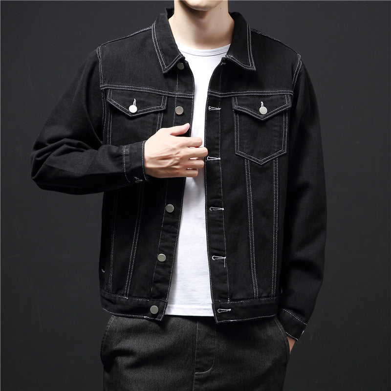 Herren klassische Denim-Jacke mit kontrastierenden Nähten Echoarchiv