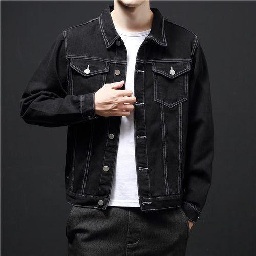 Herren klassische Denim-Jacke mit kontrastierenden Nähten Echoarchiv