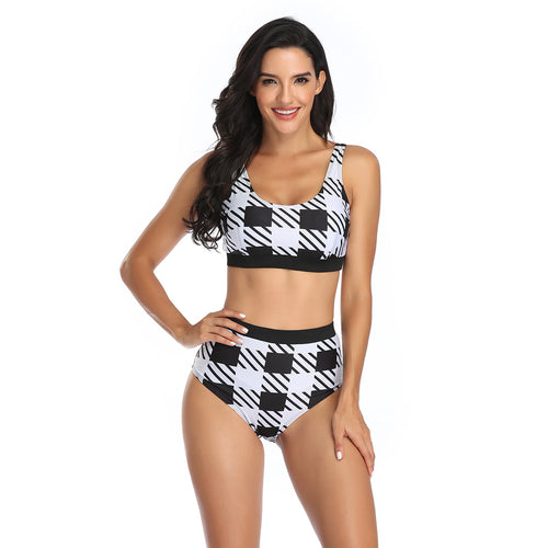 Damen Sportliches Bikiniset mit hohem Bund und modischem Camouflage-Muster Echo Archiv