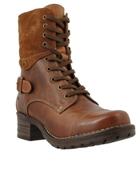 Damen nan knöchelhohe Schnürstiefel mit Velourskragen, dekorativer Schnalle und dämpfender Profilsohle Echo Archiv
