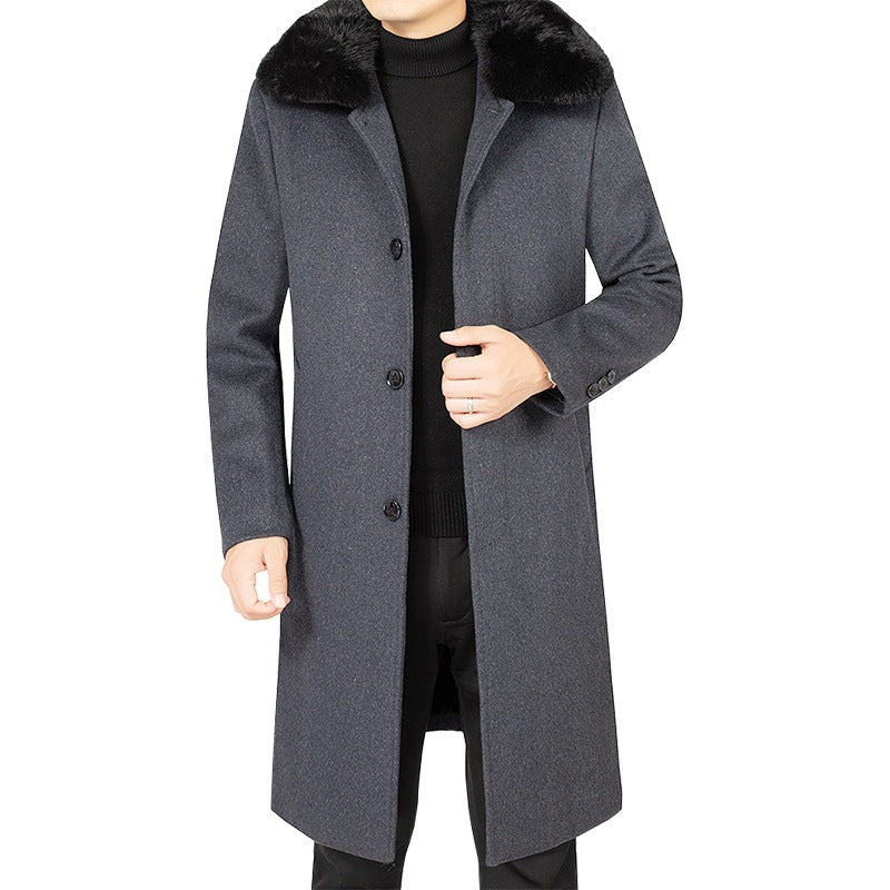Herren Wollmix-Mantel mit abnehmbarem Kunstpelzkragen und wärmender Teddyfutter-Innenseite – Montevé