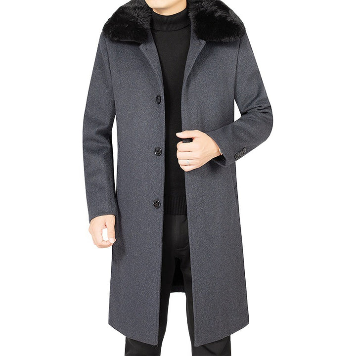 Herren Wollmix-Mantel mit abnehmbarem Kunstpelzkragen und wärmender Teddyfutter-Innenseite – Montevé