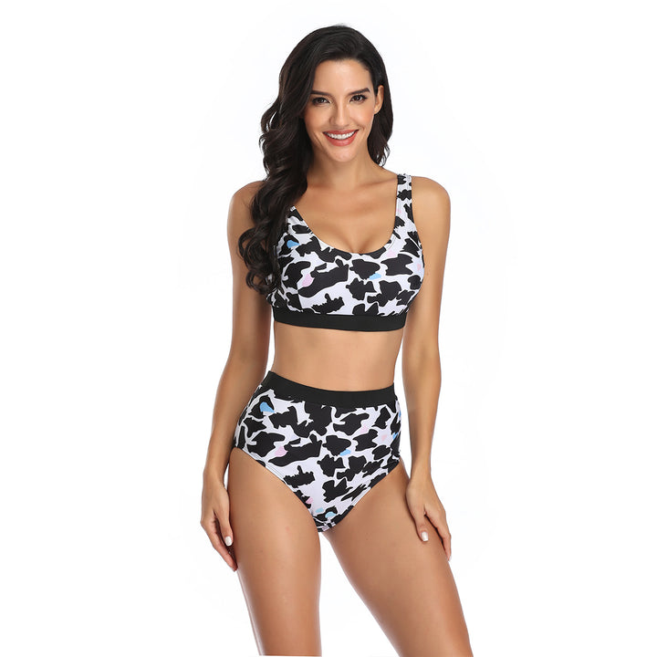 Damen Sportliches Bikiniset mit hohem Bund und modischem Camouflage-Muster Echo Archiv