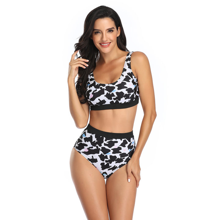 Damen Sportliches Bikiniset mit hohem Bund und modischem Camouflage-Muster Echo Archiv