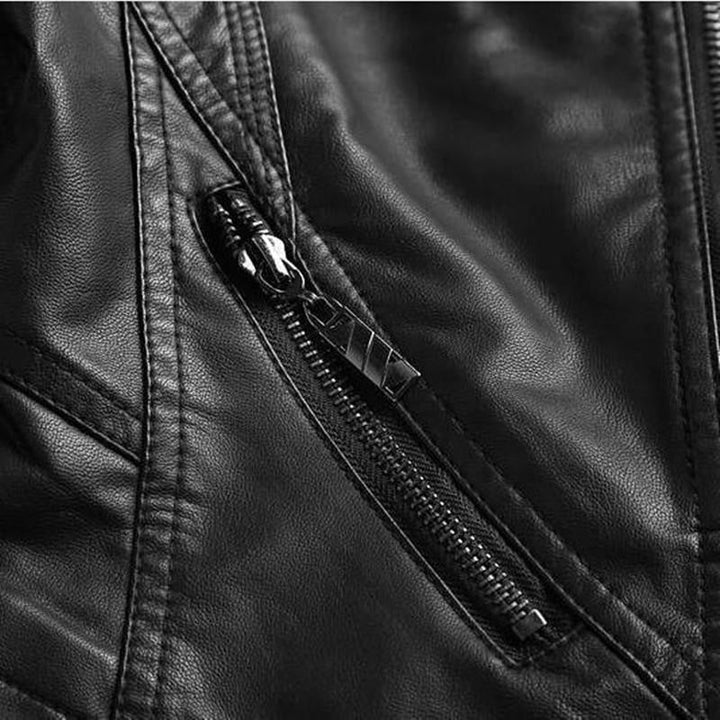 Echoarchiv | Damen Slim Fit PU-Lederjacke mit Reißverschlussnähten