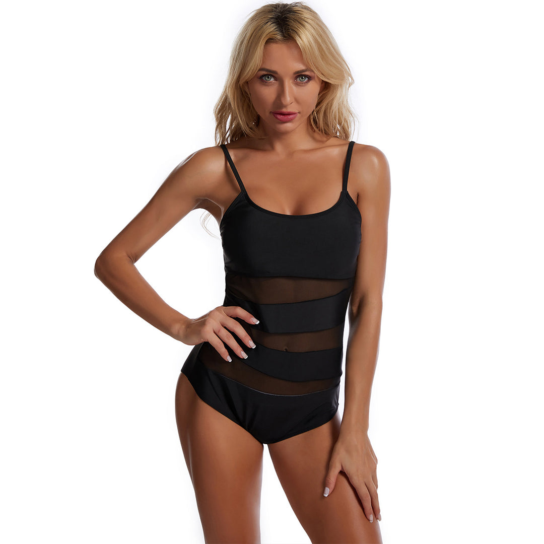 Damen Schwimmanzug mit transparenten Einsätzen und figurformendem Schnitt Echo Archiv