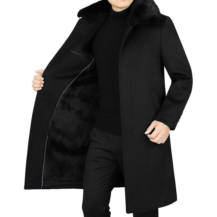 Herren Wollmix-Mantel mit abnehmbarem Kunstpelzkragen und wärmender Teddyfutter-Innenseite – Montevé