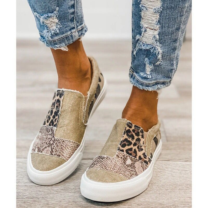 Damen modische Slip-On Sneakers mit unterschiedlichen Tiermustern Echo Archiv