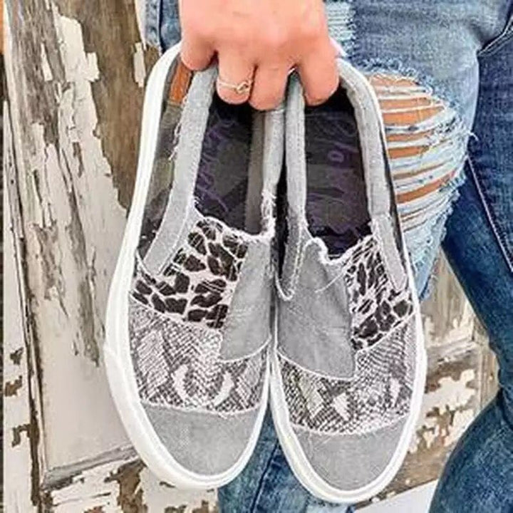 Damen modische Slip-On Sneakers mit unterschiedlichen Tiermustern Echo Archiv