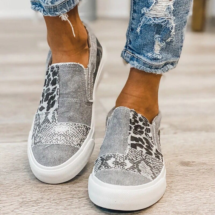 Damen modische Slip-On Sneakers mit unterschiedlichen Tiermustern Echo Archiv